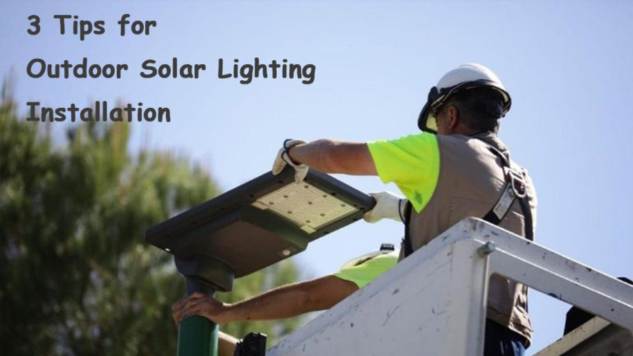 outdoor solar lighting installation