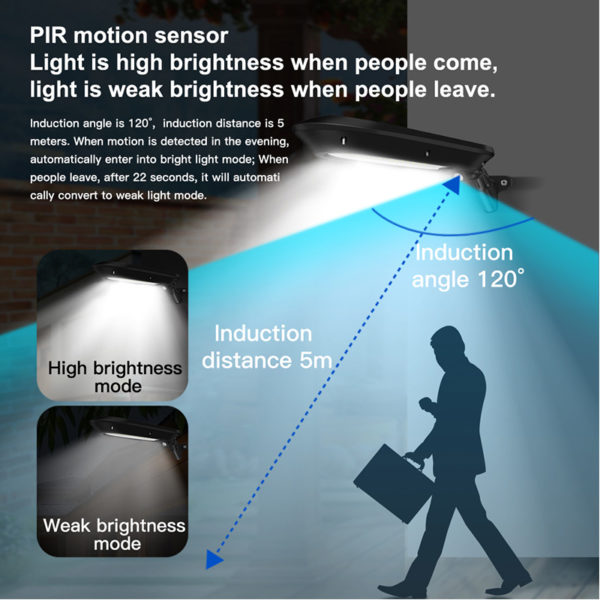 pir sensor outdoor solar wall light
